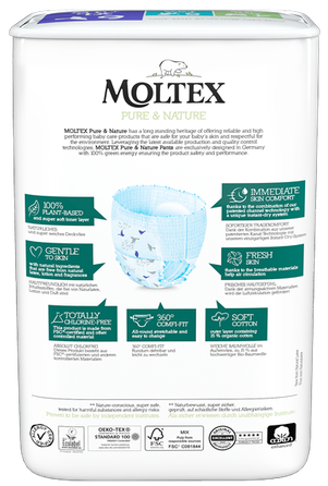 MOLTEX Pure & Nature 6 XL sauskelnės, 18 vnt.
