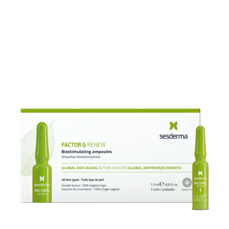 SESDERMA Factor G Renew Biostimulating, maitinančios ir drėkinančios ampulės, 7 vnt.