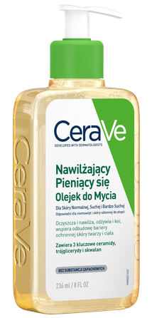 CERAVE For Face And Body With Ceramides Moisturising valomasis aliejus, 236 ml