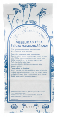 DR.TEREŠKO svorio kontrolei ir medžiagų apykaitai palaikyti biri arbata, 60 g