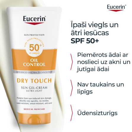 EUCERIN Sun Oil Control Dry Touch SPF 50+  gelis-kremas, 200 ml