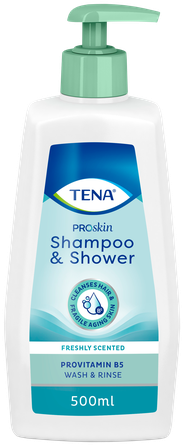 TENA dušo želė/šampūnas šampūnas/dušo želė, 500 ml