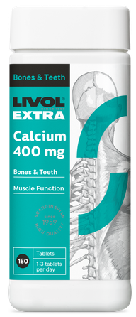 LIVOL  Extra Calcium 400 Mg tabletės, 180 vnt.