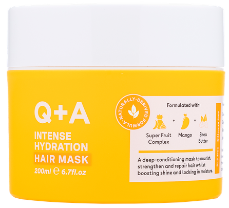 Q+A Intense Hydration plaukų kaukė, 200 ml