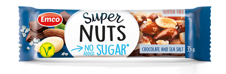 EMCO Super Nuts Chocolate & Sea Salt batonėlis, 35 g