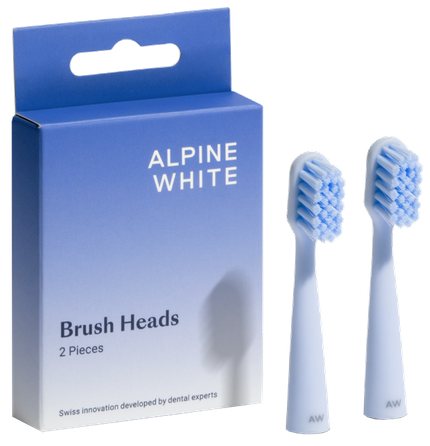 ALPINE WHITE Replacement elektrinių dantų šepetėlių galvutės, 2 vnt.