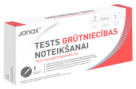 JONAX juostelės tipo Nėštumo testas, 1 vnt.