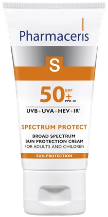 PHARMACERIS S Spectrum Protect SPF 50+ apsauginis kremas nuo saulės, 50 ml