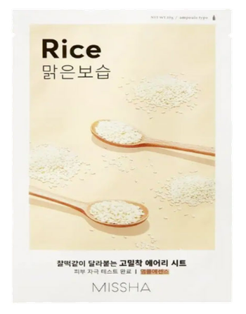 MISSHA Airy Fit Rice veido kaukė, 19 g