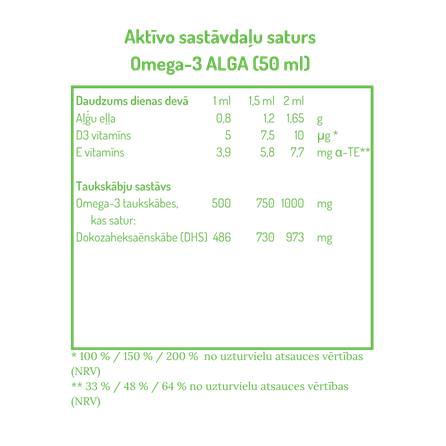 NORSAN Omega-3 Alga, citrinų skonio aliejus, 50 ml