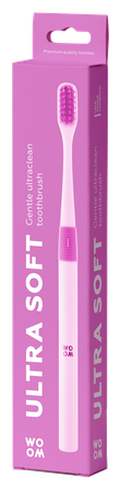 WOOM Ultra Soft Pink labai minkštas dantų šepetėlis, 1 vnt.