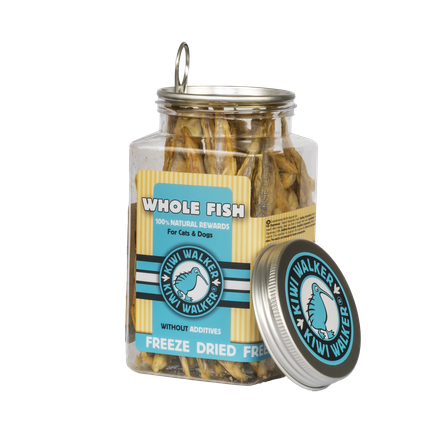 KIWI WALKER žuvys, liofilizuotos  papildomas maistas, 70 g