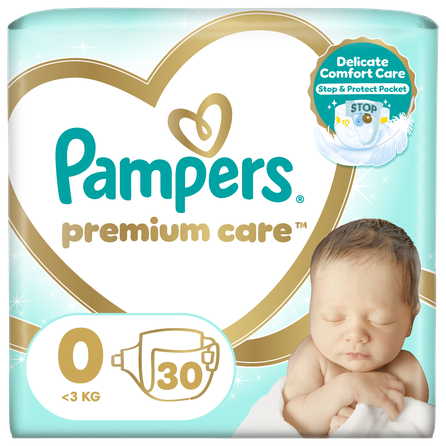 PAMPERS Premium Care 0 <3 kg sauskelnės, 30 vnt.