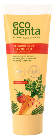 ECODENTA braškių skonio dantų pasta, 75 ml
