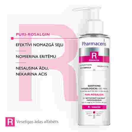 PHARMACERIS R Puri-Rosalgin valomasis gelis veidui, 190 ml