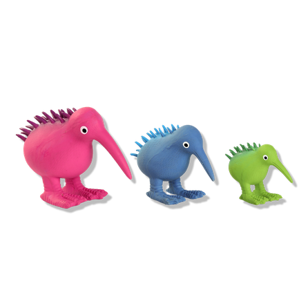 KIWI WALKER švilpiantis lateksinis, mėlynas, S žaislas, 1 vnt.