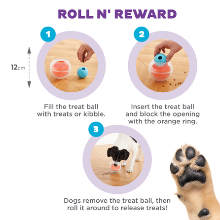 OUTWARD HOUND Topsy Treat Ball, oranžinis žaislas, 1 vnt.