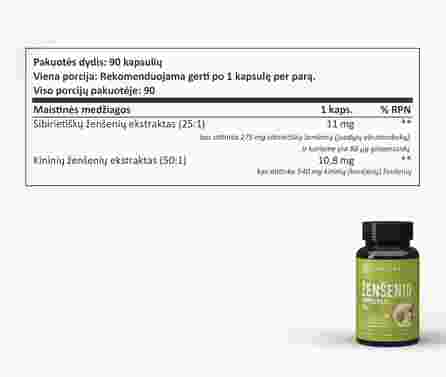 SAPIENS Ginseng Complex PRO kapsulės, 90 vnt.