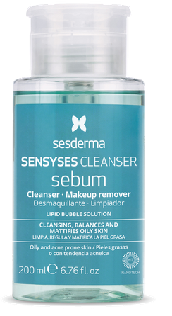 SESDERMA Sensyses Sebum, riebios, spuoguotos odos valymui prausiklis, 200 ml