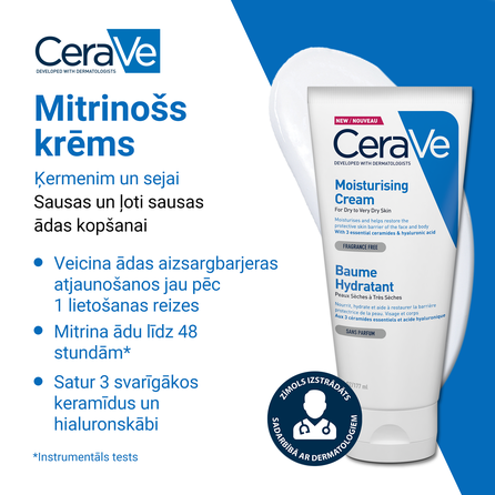 CERAVE For Body And Face With Ceramides Moisturising balzamas, 177 g