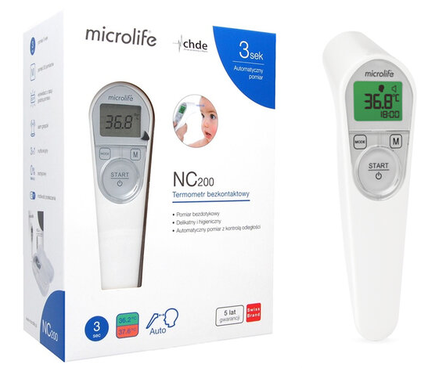 MICROLIFE NC200 bekontaktis termometras, 1 vnt.