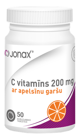 JONAX C vitaminas 200 mg kramtomosios tabletės, 50 vnt.
