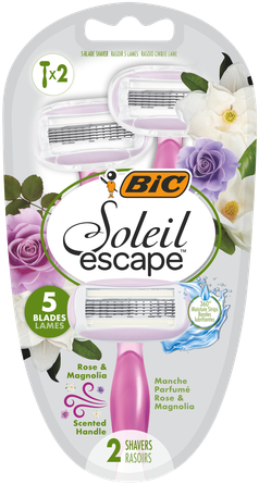 BIC Soleil Escape Rose & Magnolia vienkartiniai skustuvai, 2 vnt.
