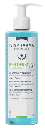 ISISPHARMA Teen Derm Gel Sensitive Skin švelnus  prausiklis, 250 ml