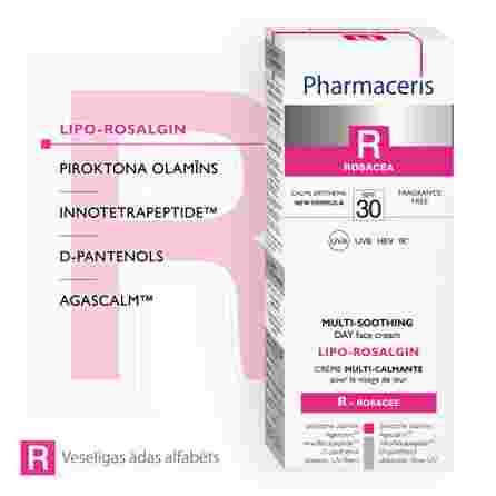 PHARMACERIS R SPF 30 Lipo-Rosalgin veido kremas, 30 ml