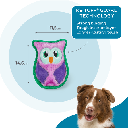 OUTWARD HOUND Durablez Owl, violetinis, XS dydis žaislas, 1 vnt.