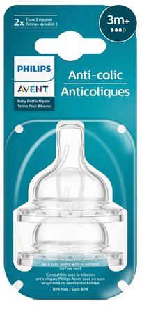 PHILIPS Avent „Anti-colic“ 3m+ čiulptukas, 2 vnt.
