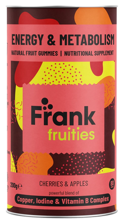 FRANK FRUITIES Energy & Metabolism medžiagų apykaitos palaikymui guminukai, 80 vnt.