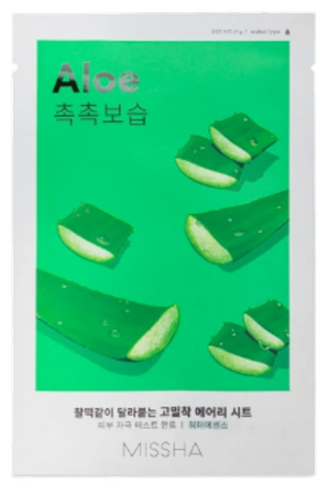 MISSHA Airy Fit Aloe,  sausai odai veido kaukė, 19 g