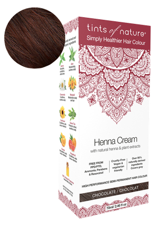 TINTS OF NATURE Henna Cream Chocolate plaukų dažai, 70 ml