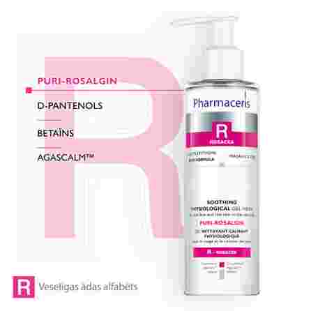 PHARMACERIS R Puri-Rosalgin valomasis gelis veidui, 190 ml