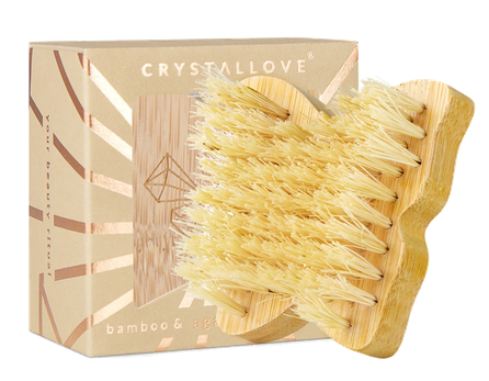 CRYSTALLOVE Butterfly Bamboo Agave Travel Size kūno šepetėlis, 1 vnt.