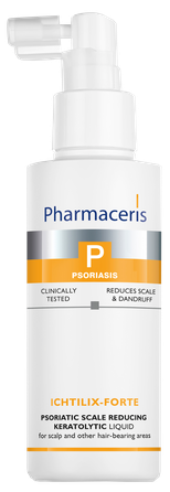 PHARMACERIS P Psoriasis Ichtilix-Forte Keratolytic Liquid Psoriatic Scale Reducing skystis, 125 ml