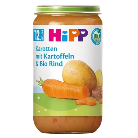 HIPP daržovės, jautiena, nuo 12 mėnesių tyrės, 250 g