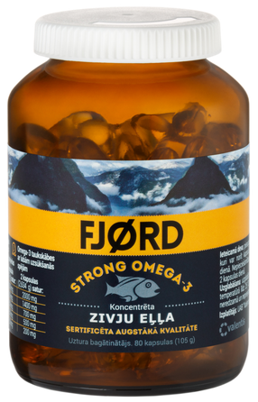 FJORD Omega-3 žuvų taukai kapsulės, 80 vnt.