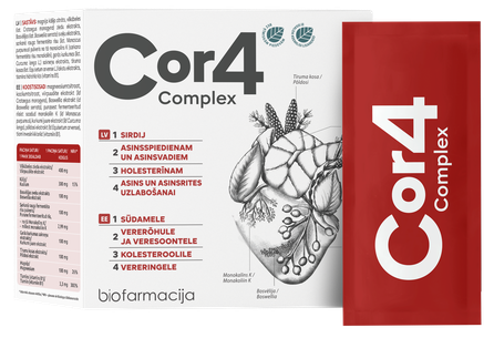 BIOFARMACIJA COR4 Complex milteliai, 28 vnt.