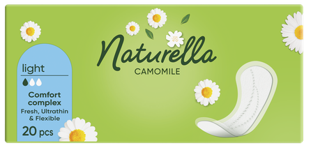 NATURELLA  Camomile Light įklotai, 20 vnt.