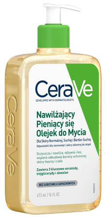 CERAVE For Face And Body With Ceramides Moisturising valomasis aliejus, 473 ml