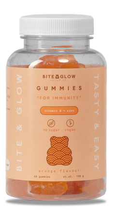 BITE & GLOW imuninei sistemai stiprinti guminukai-meškiukai, 60 vnt.
