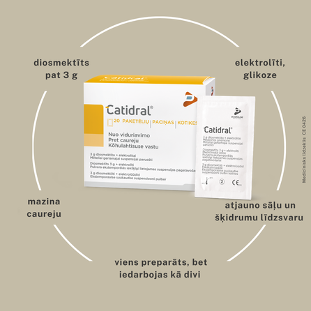 CATIDRAL esant ūminiam ar lėtiniam viduriavimui,  milteliai, 20 vnt.