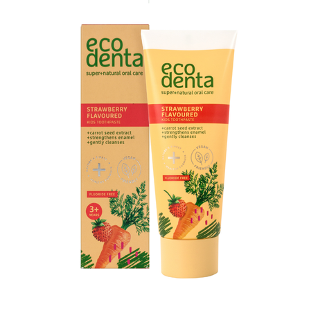 ECODENTA braškių skonio dantų pasta, 75 ml