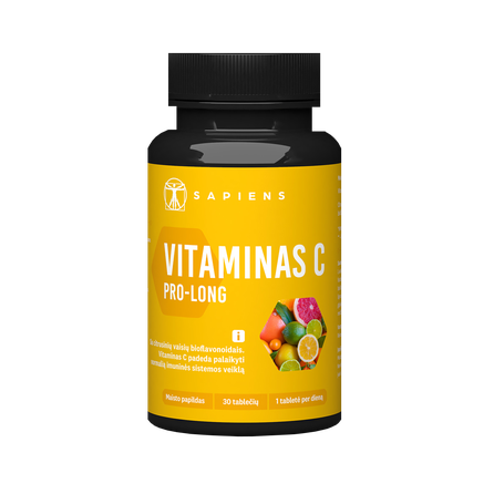 SAPIENS Vitamin C PRO-LONG dengtos tabletės, 30 vnt.