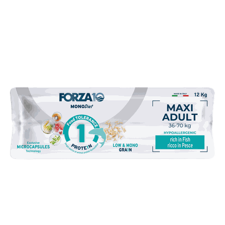 FORZA10 MonoDiet Maxi Adult, su žuvimi, šunims sausas pašaras, 12 kg