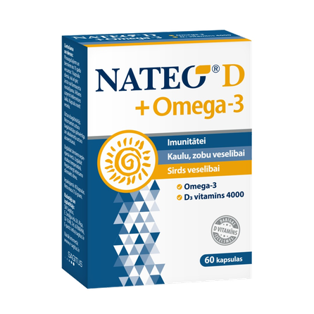NATEO D +Omega -3 imunitetui kapsulės, 60 vnt.