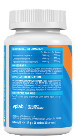 VPLAB MSM maisto papildas sąnariams,  tabletės, 90 vnt.