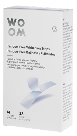 WOOM Residue-Free Whitening balinančios juostelės, 28 vnt.